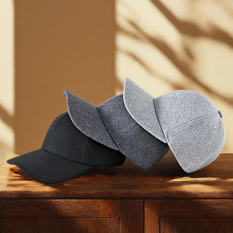 Korean Woolen Peaked Cap for Men Winter Warm