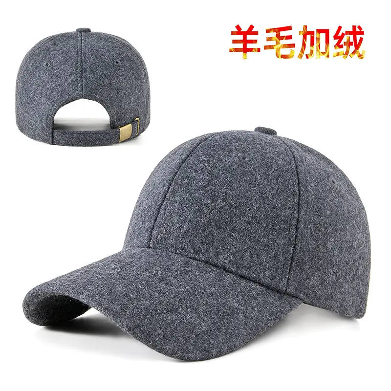 Korean Woolen Peaked Cap for Men Winter Warm