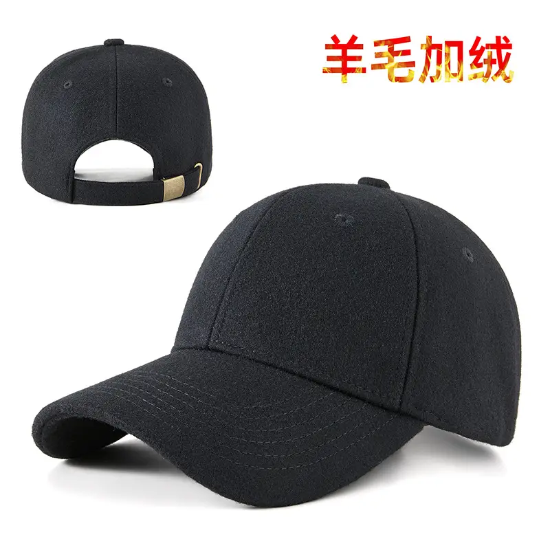 Korean Woolen Peaked Cap for Men Winter Warm