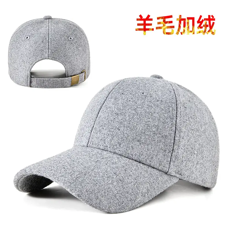 Korean Woolen Peaked Cap for Men Winter Warm