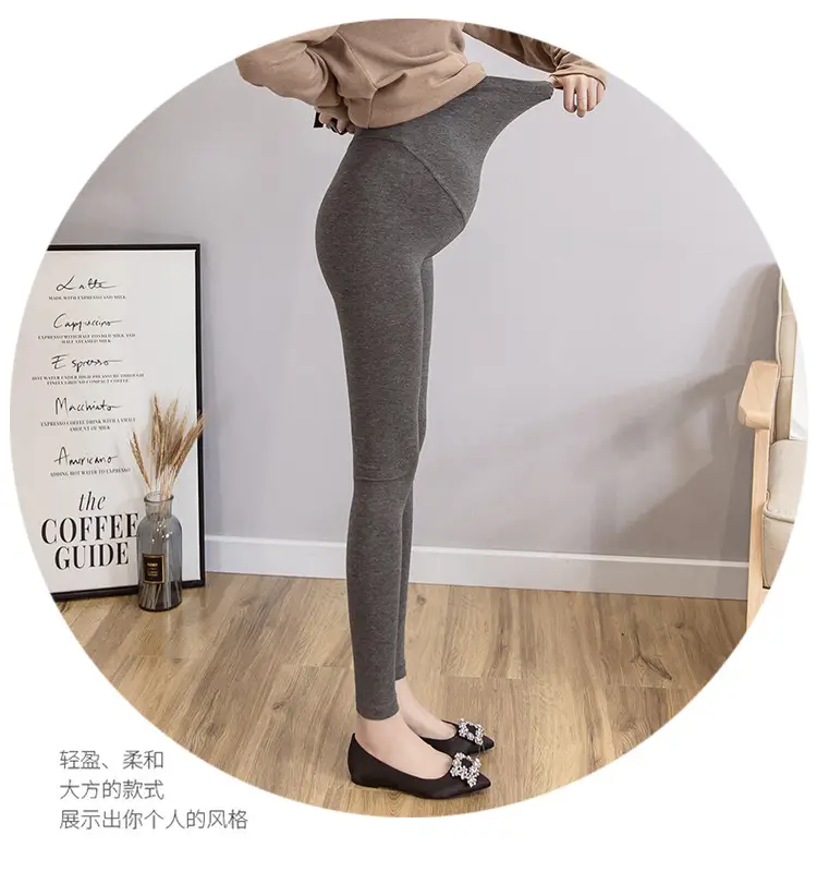 Pregnant Women's Slim Fit Leggings Black Elastic High Waist — feature 25