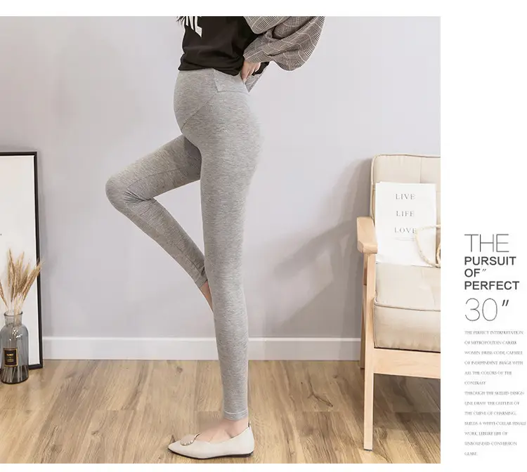 Pregnant Women's Slim Fit Leggings Black Elastic High Waist — feature 34