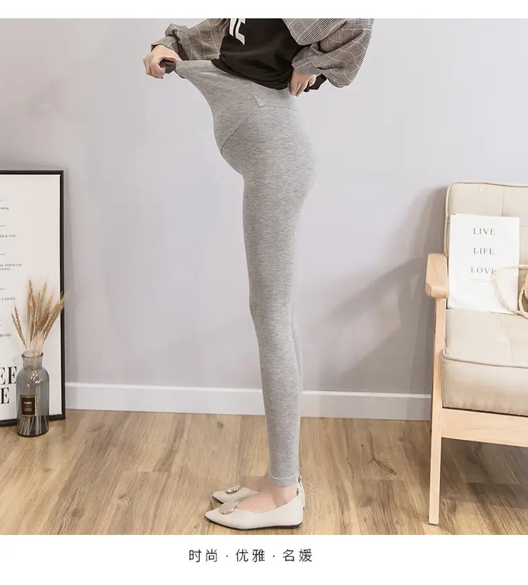 Pregnant Women's Slim Fit Leggings Black Elastic High Waist — feature 35