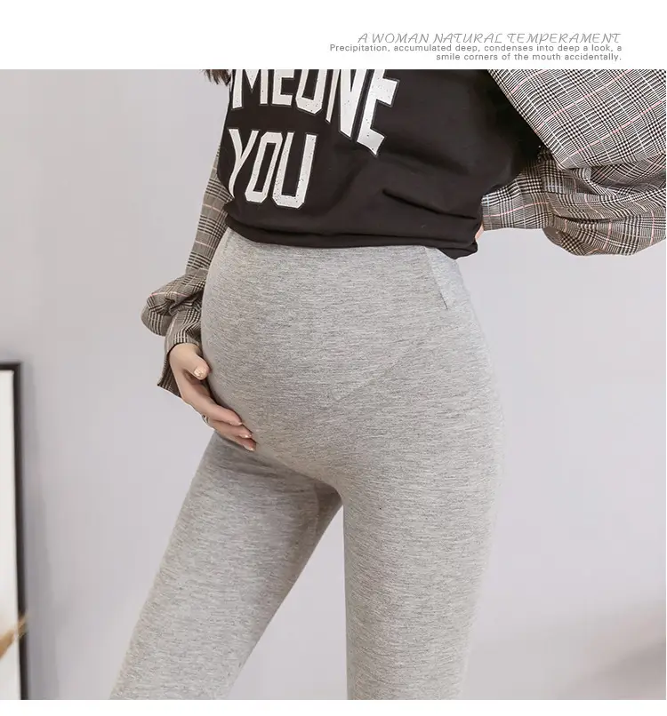 Pregnant Women's Slim Fit Leggings Black Elastic High Waist — feature 40