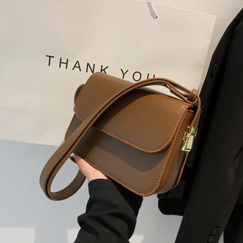 Retro Square Shoulder Bag Brown 2021 - Image 4