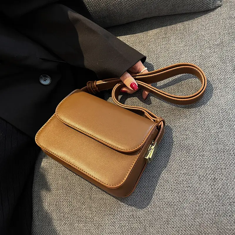 Retro Square Shoulder Bag Brown 2021 - Image 5