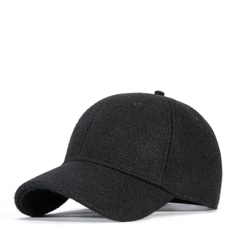 Men's Grey Wool Cap Winter Short Brim