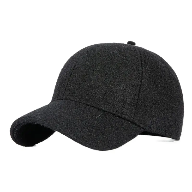Men's Grey Wool Cap Winter Short Brim