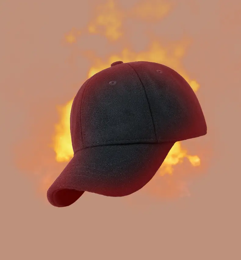 Men's Grey Wool Cap Winter Short Brim — feature 14