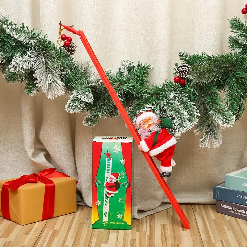 Cross Border Christmas Decor Electric Ladder Santa Climbing Beads - Image 3