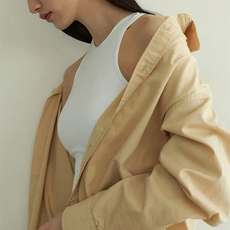 Sexy Beige Sports Yoga Top for Women — feature 3