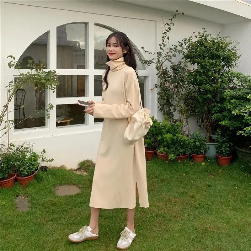 Black Long Sleeve High Neck Skirt Set for Women - Image 3