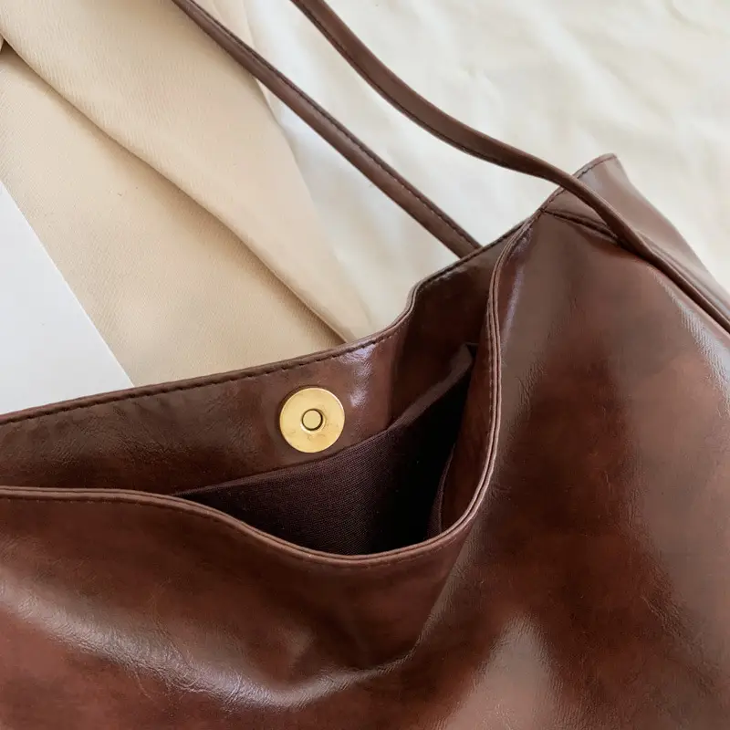 Black Leather Tote Bag Women 2021 Large Capacity - Image 9