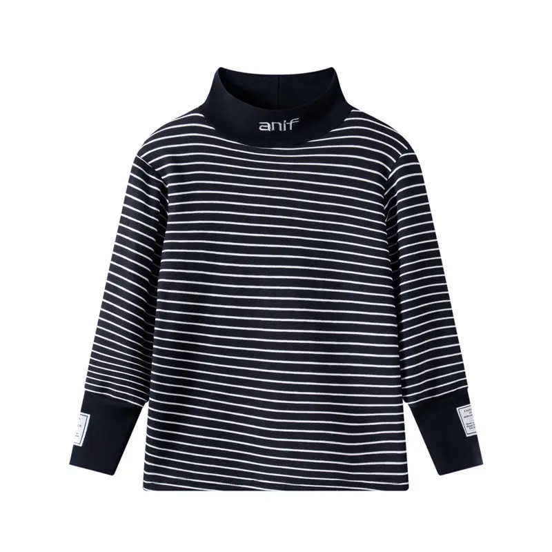 Children Fleece Striped Long Sleeve Shirt Winter Warm - Image 9