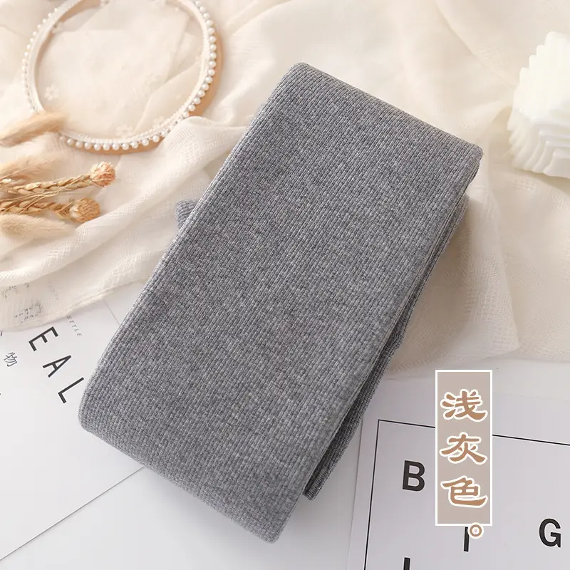 Japanese Style Warm Thick Leggings Women Fleece Lined Oatmeal White - Image 3