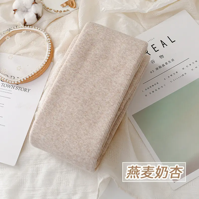 Japanese Style Warm Thick Leggings Women Fleece Lined Oatmeal White - Image 5