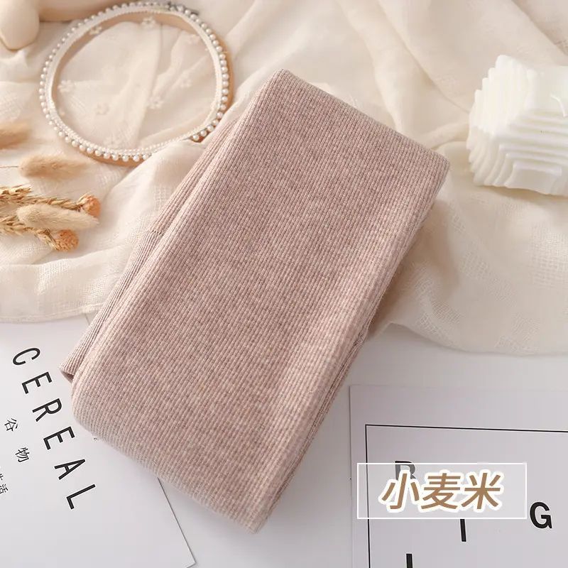 Japanese Style Warm Thick Leggings Women Fleece Lined Oatmeal White - Image 6