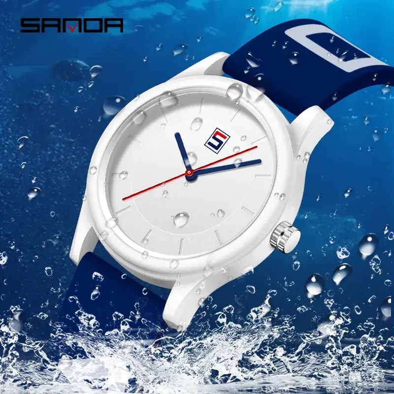 Sanda Black Silicone Detachable Watch for Men Women