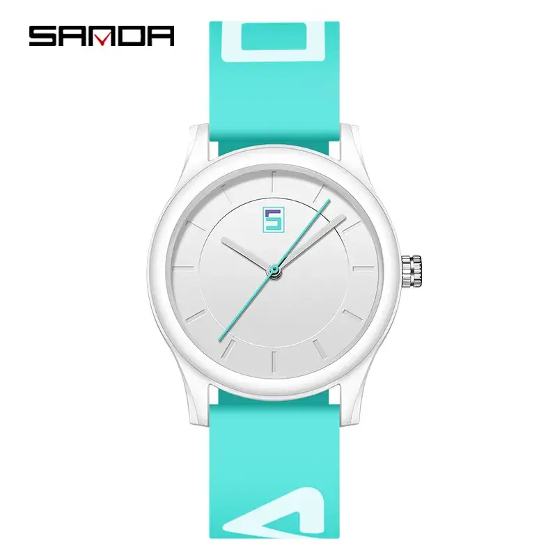 Sanda Black Silicone Detachable Watch for Men Women