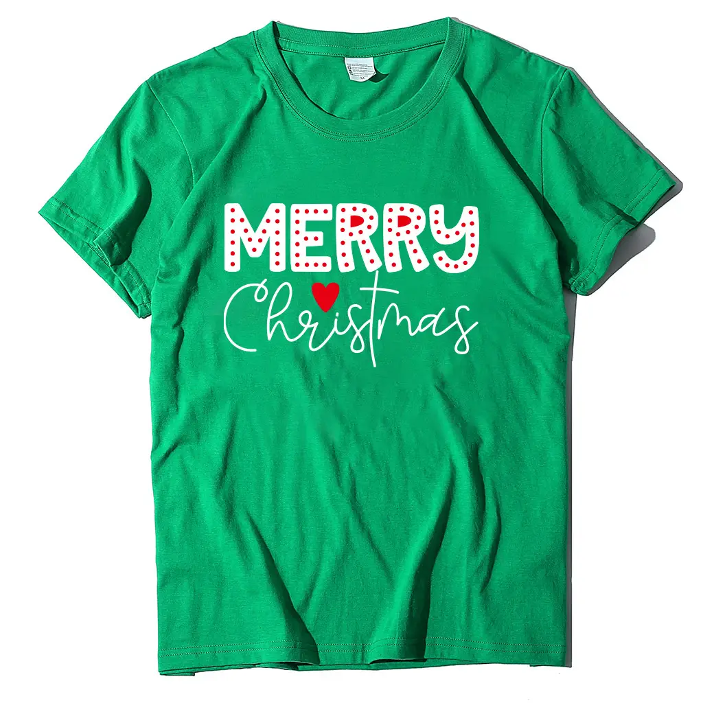 Women Merry Christmas T-Shirt Cotton Loose Fit Multi Color