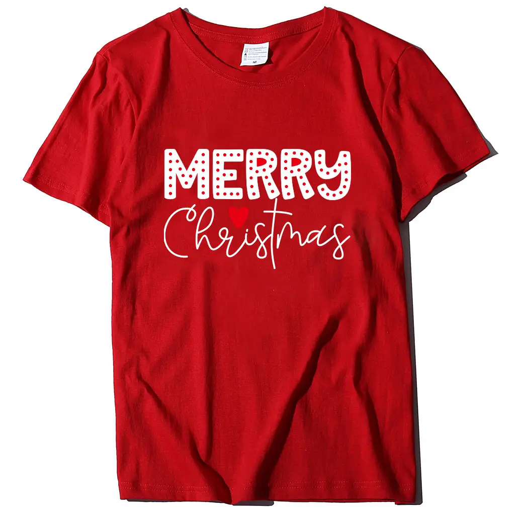 Women Merry Christmas T-Shirt Cotton Loose Fit Multi Color