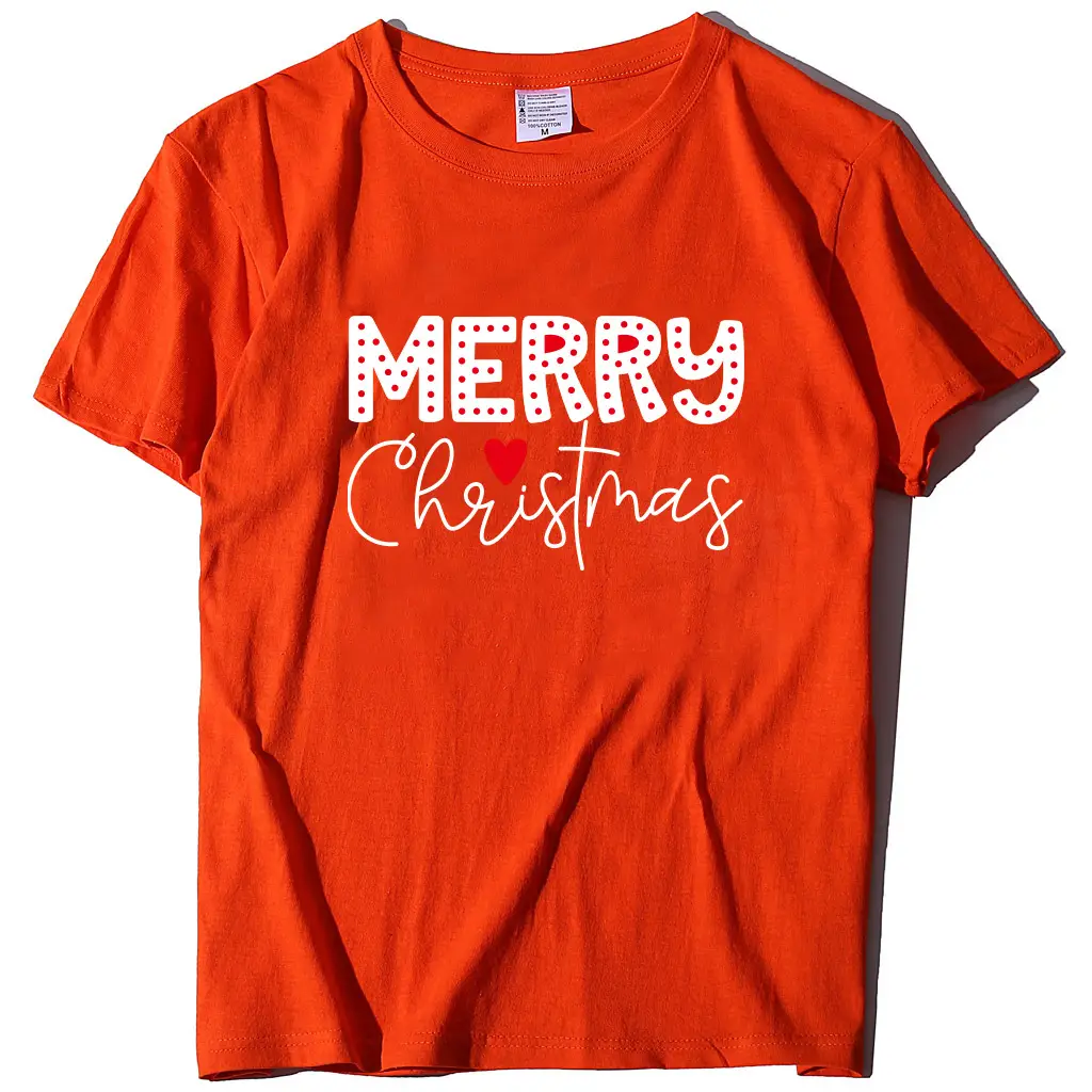 Women Merry Christmas T-Shirt Cotton Loose Fit Multi Color
