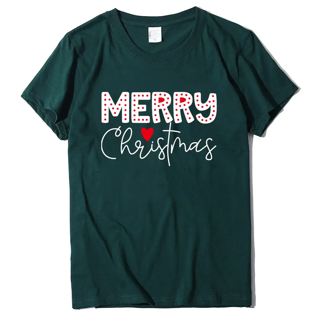 Women Merry Christmas T-Shirt Cotton Loose Fit Multi Color