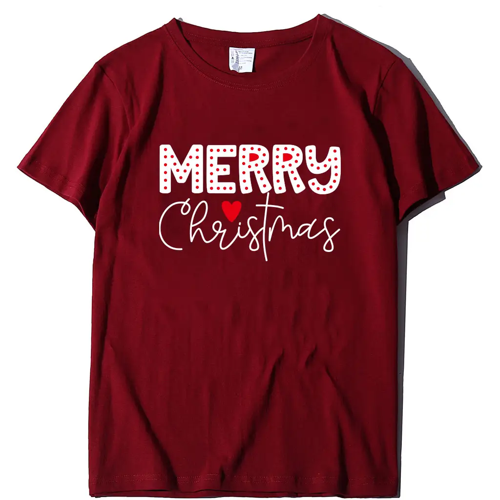 Women Merry Christmas T-Shirt Cotton Loose Fit Multi Color