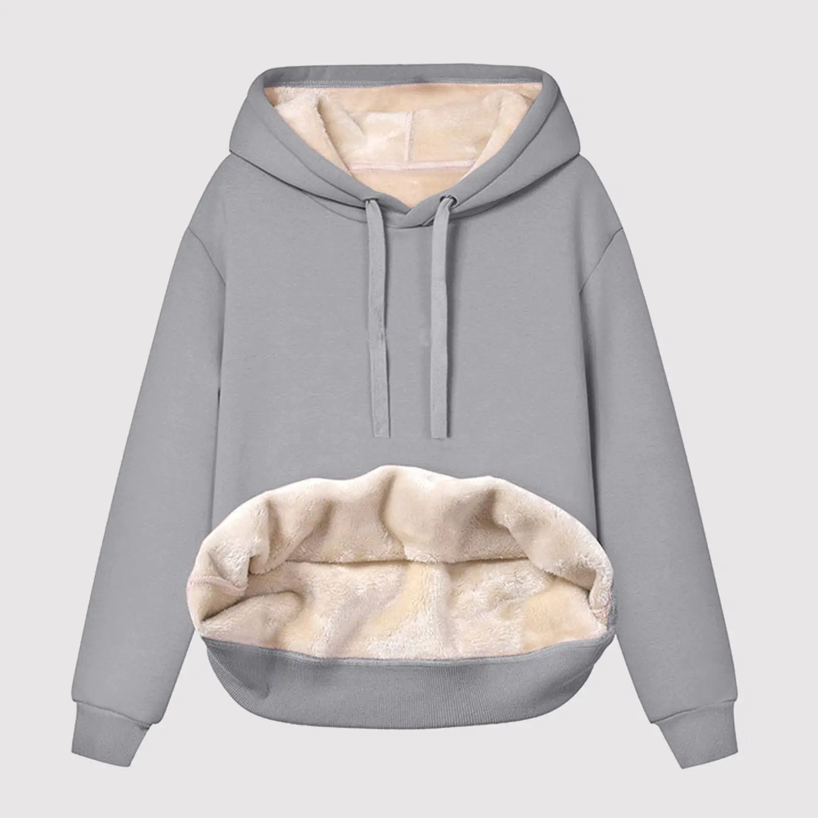 Women's Red Hooded Sweatshirt Thick Velvet Winter - Image 23