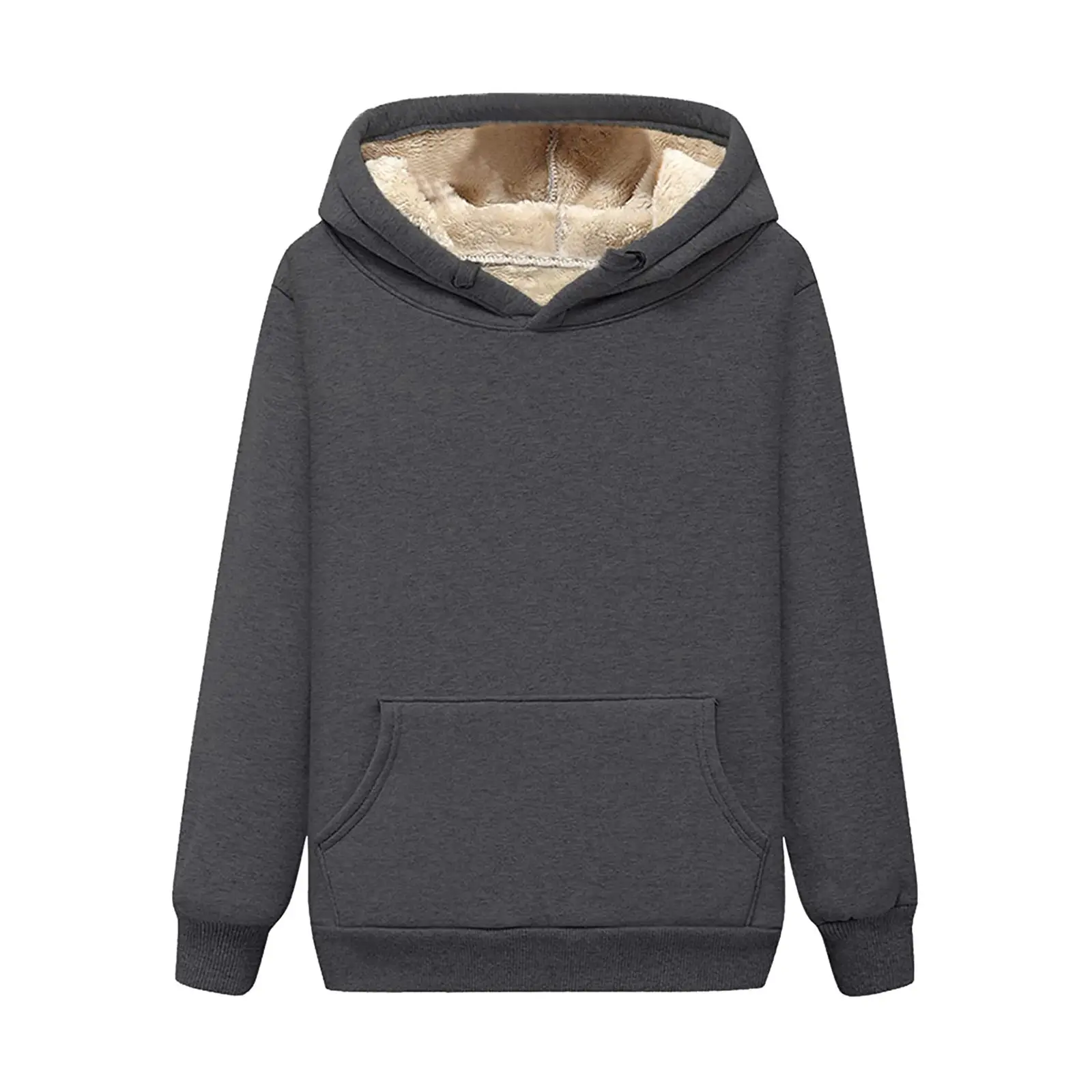 Women's Red Hooded Sweatshirt Thick Velvet Winter — feature 13