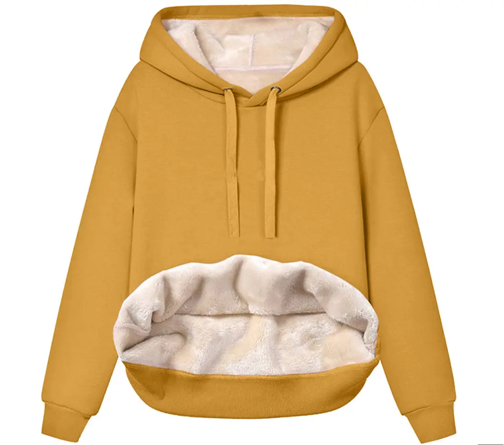 Women's Red Hooded Sweatshirt Thick Velvet Winter — feature 22