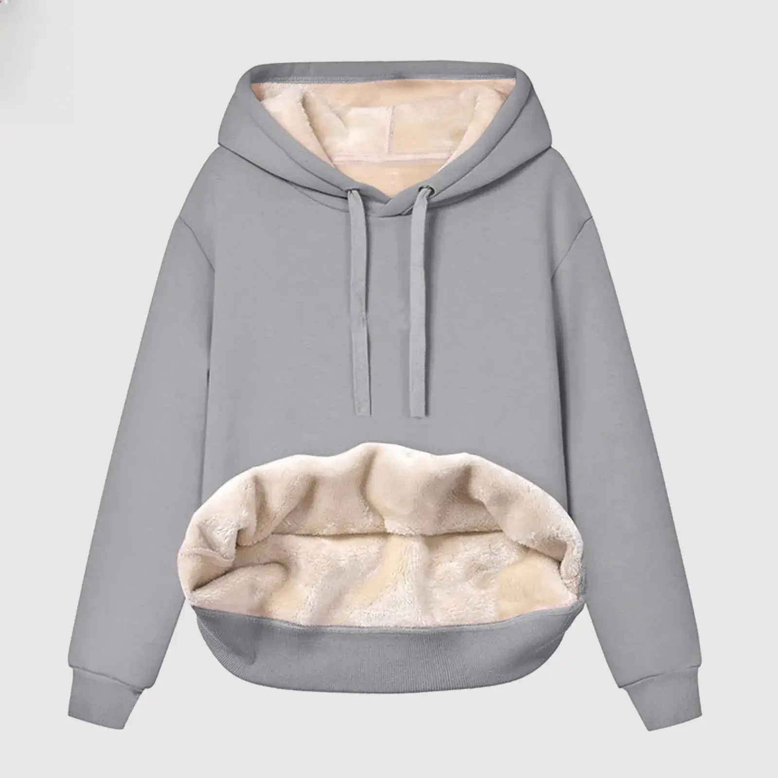 Women's Red Hooded Sweatshirt Thick Velvet Winter - Image 12