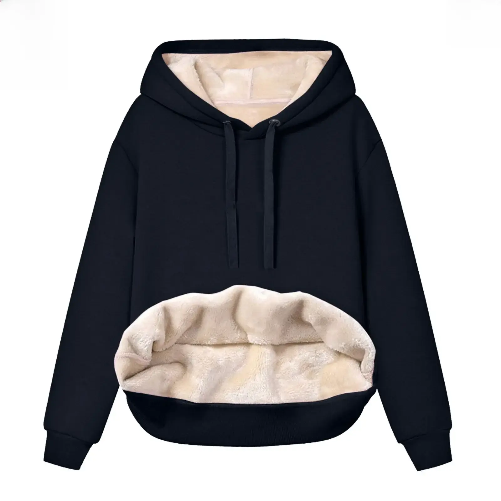 Women's Red Hooded Sweatshirt Thick Velvet Winter - Image 14