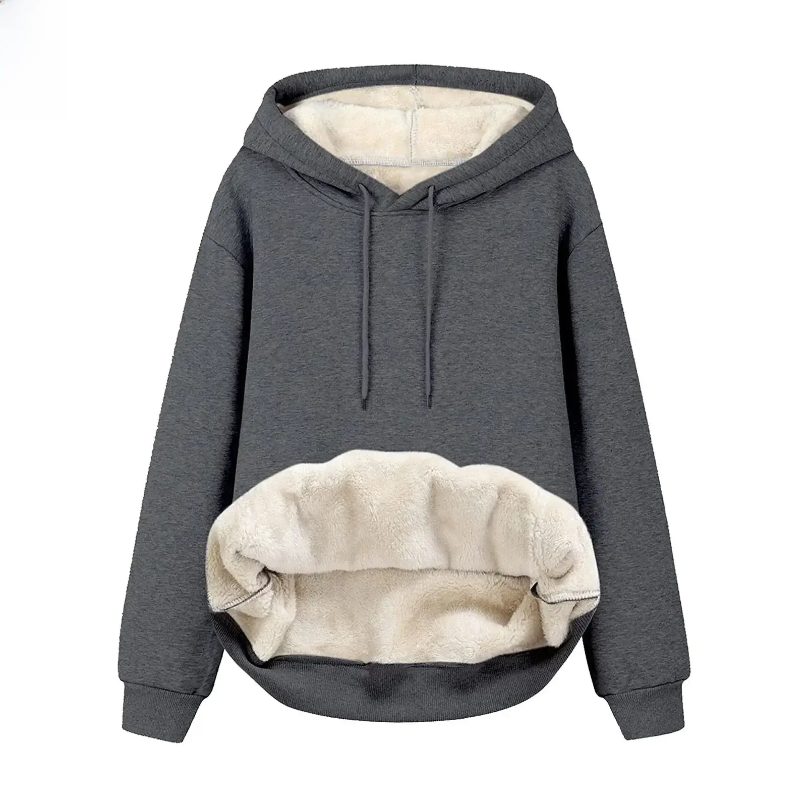 Women's Red Hooded Sweatshirt Thick Velvet Winter - Image 5