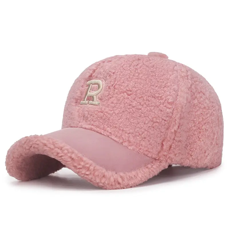 Pink Velvet Teddy Baseball Cap for Women - Image 4