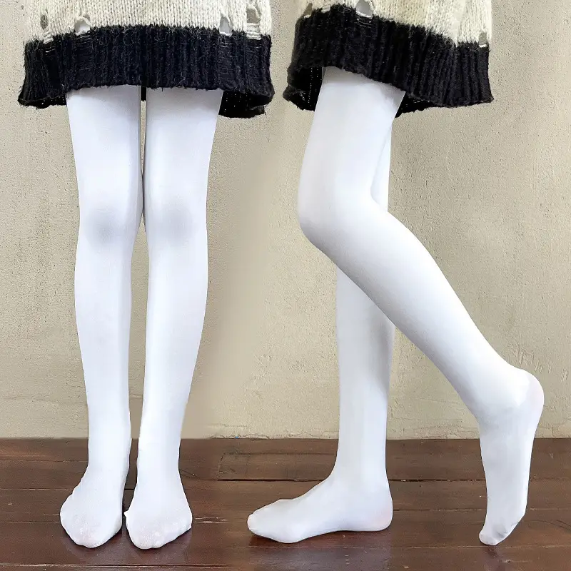 Autumn Fleece Leggings for Girls White - Image 8