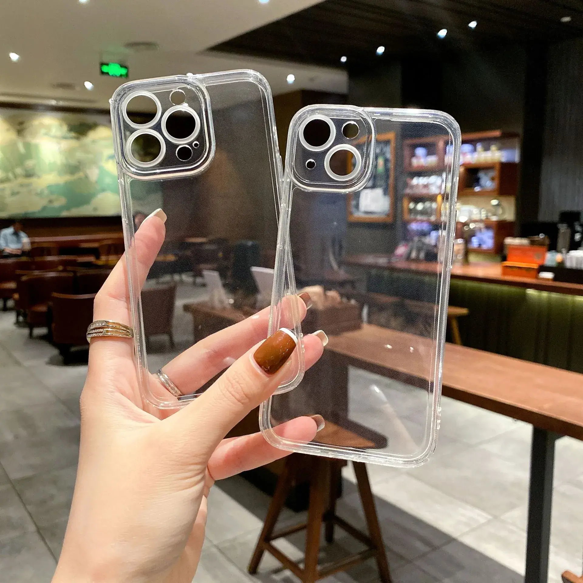 Transparent Straight Edge Phone Case for iPhone 15 Pro Max TPU - Image 5