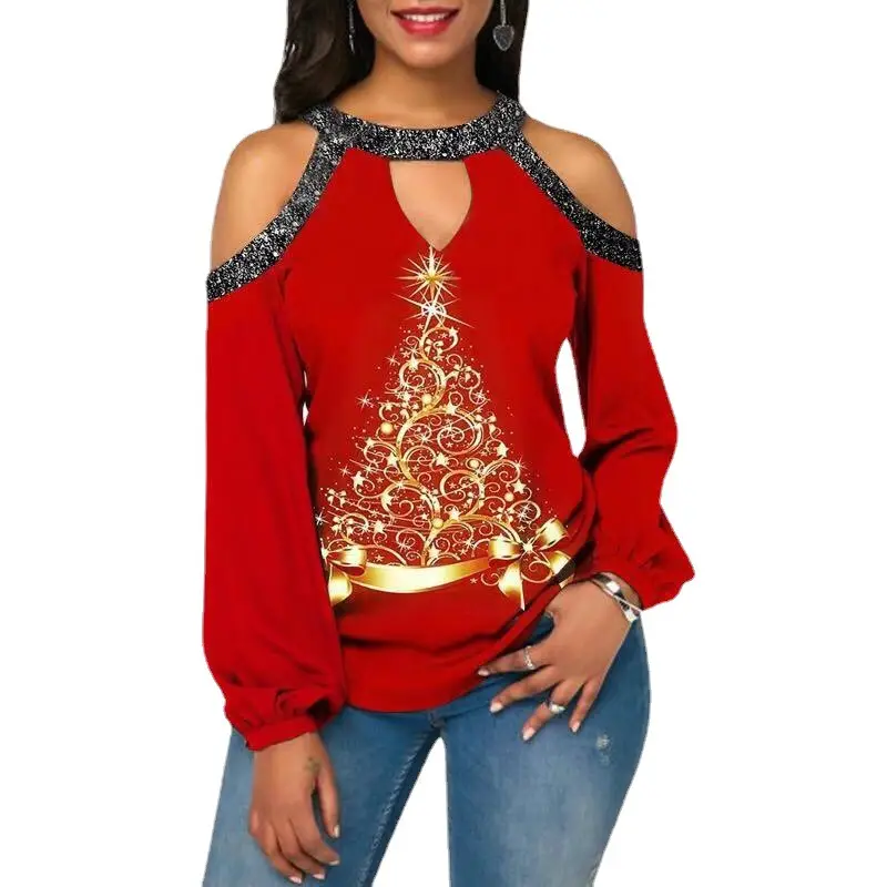 2021 Women's Red White Snowflake Halter Top - Image 19