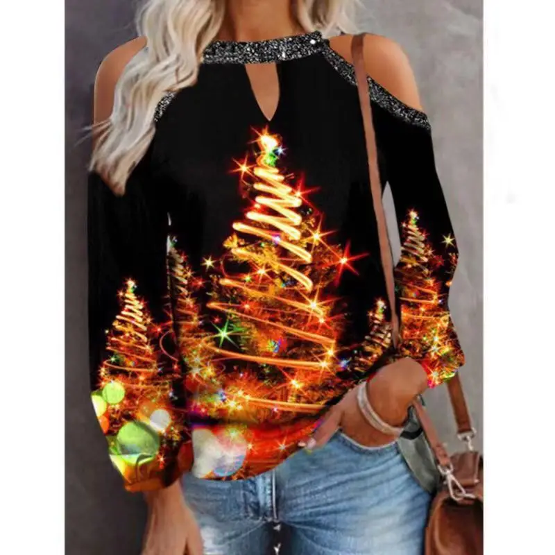2021 Women's Red White Snowflake Halter Top - Image 10