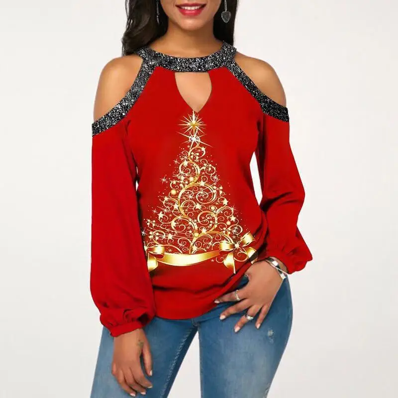 2021 Women's Red White Snowflake Halter Top - Image 11