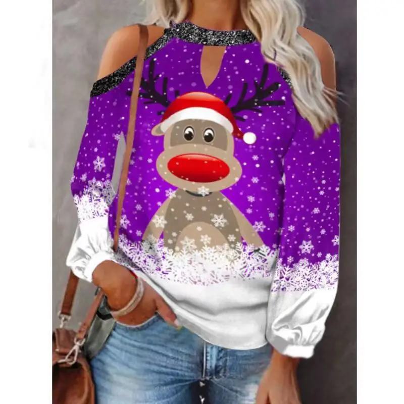 2021 Women's Red White Snowflake Halter Top - Image 3