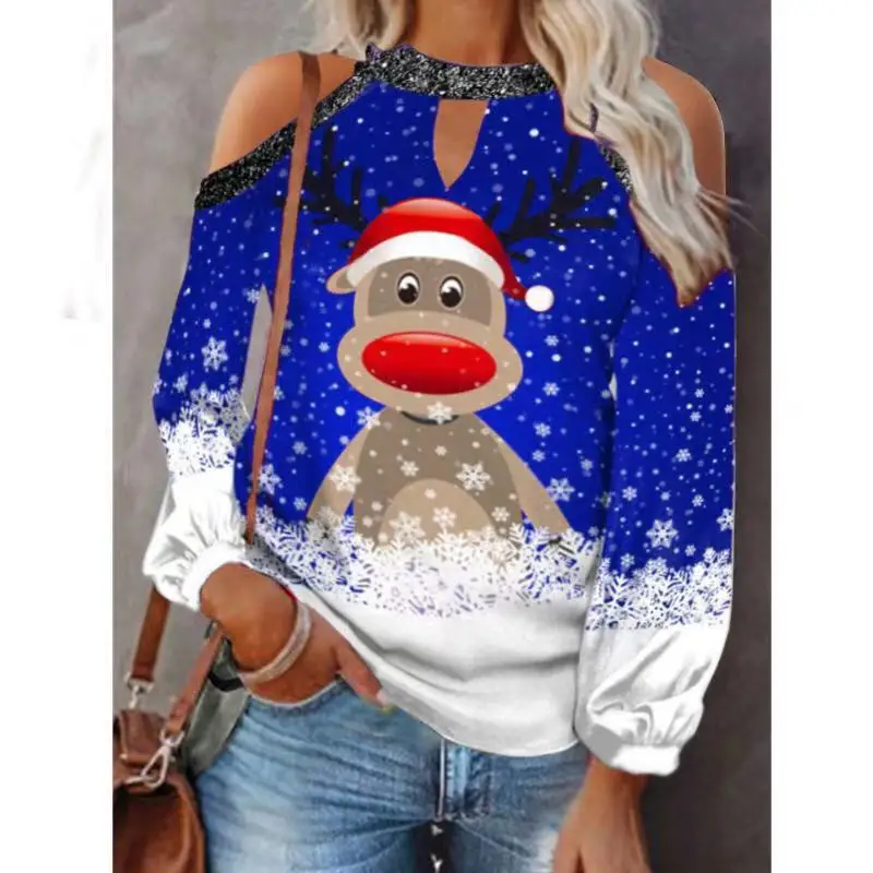 2021 Women's Red White Snowflake Halter Top - Image 5