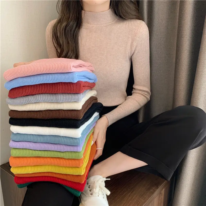 Blue Knitted Long Sleeve Top with High Waist Pants - Image 17