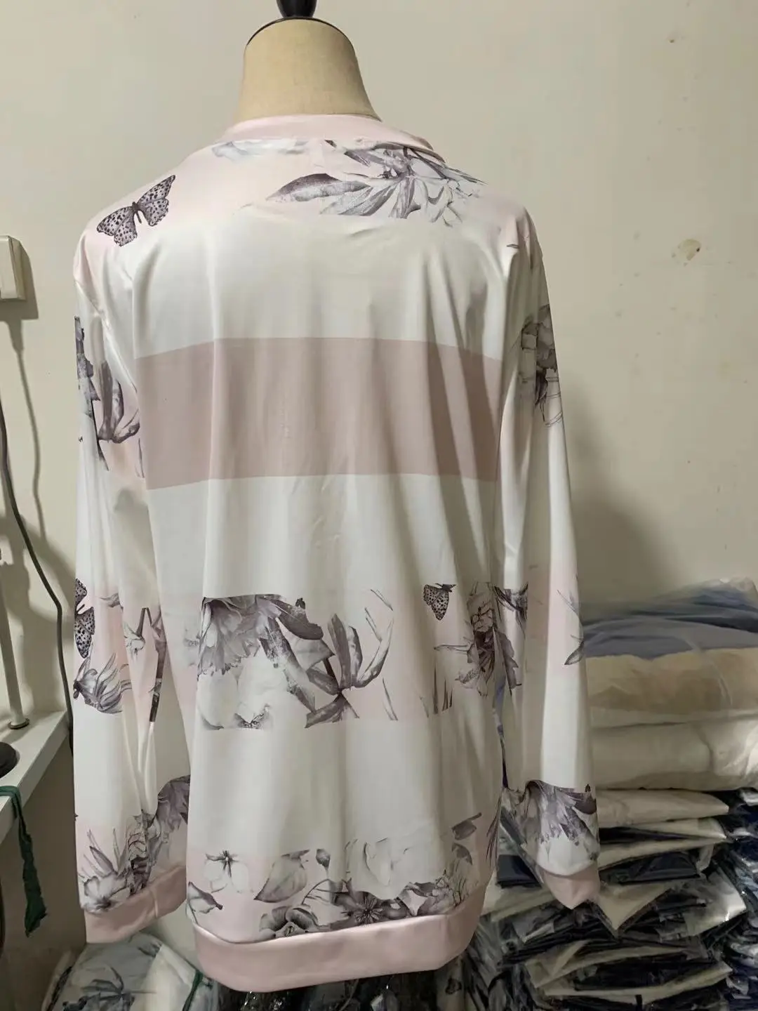 Women's 2024 Stripe Zip T-Shirt Floral Print — feature 7