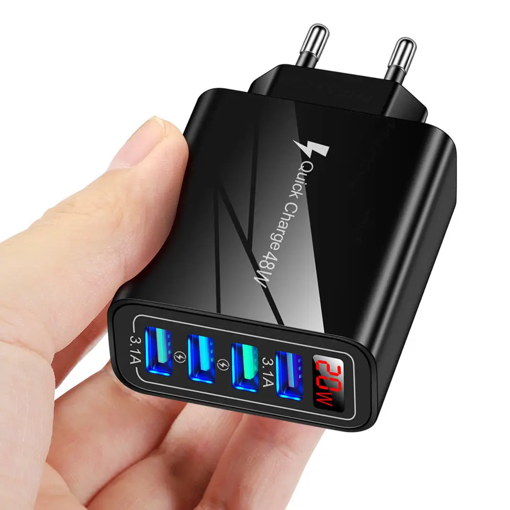 4 USB Digital Display Mobile Charger 20W Fast Charging - Image 5