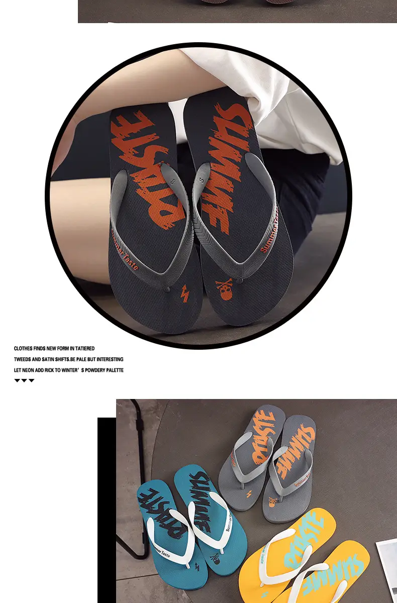 Blue Summer Flip Flops Korean Style Men — feature 8
