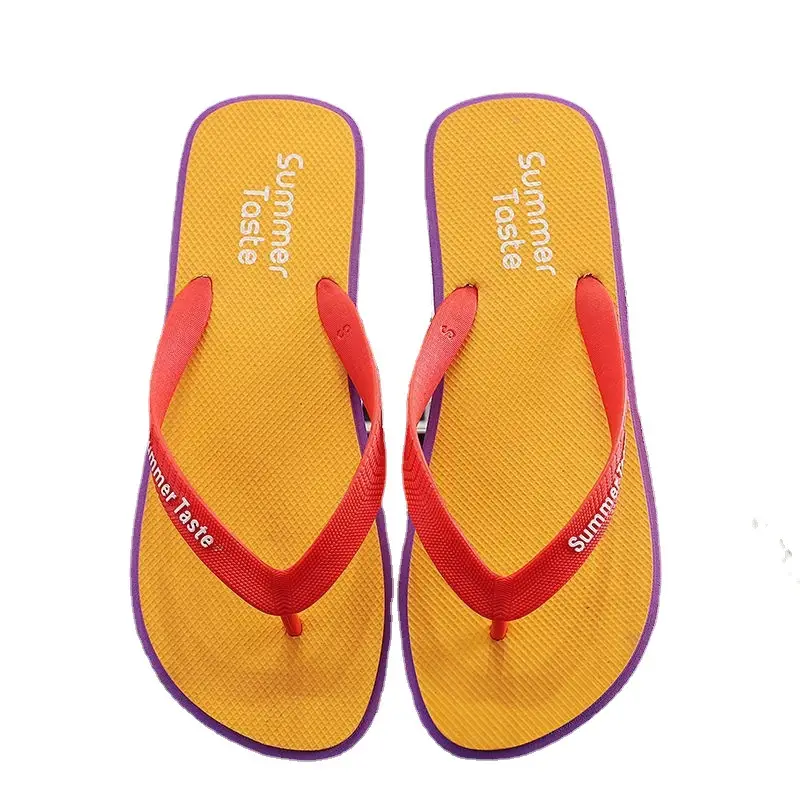 Summer Flip Flops Men Yellow Red Soft Sole 2021
