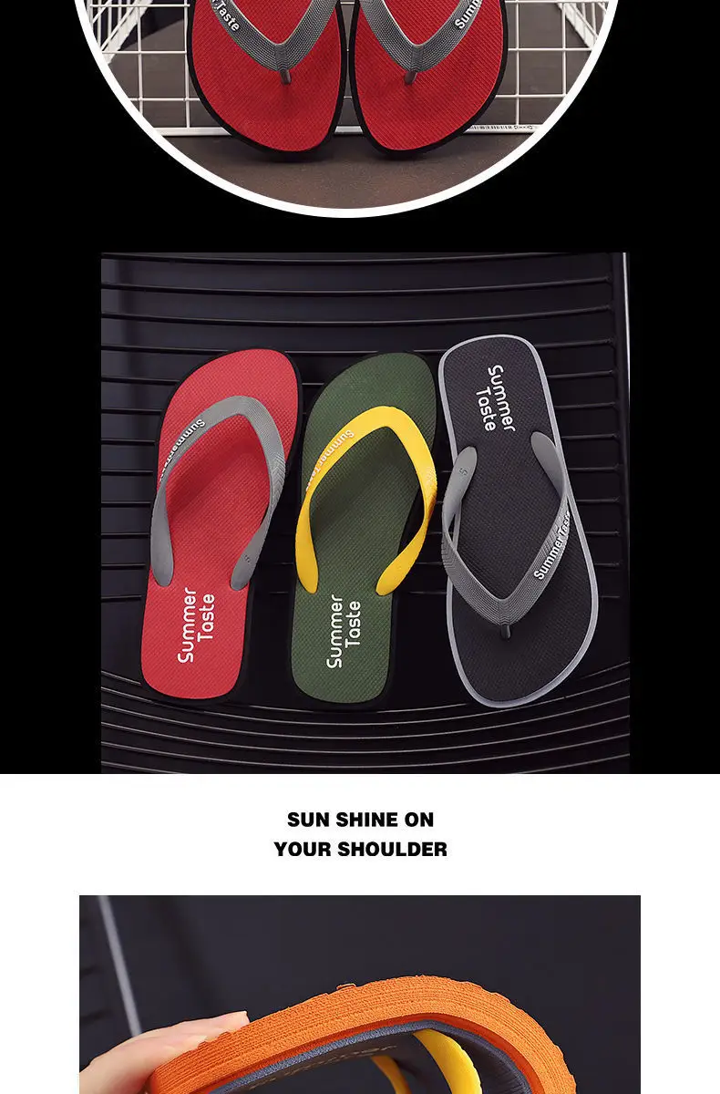 Summer Flip Flops Men Yellow Red Soft Sole 2021 — feature 10