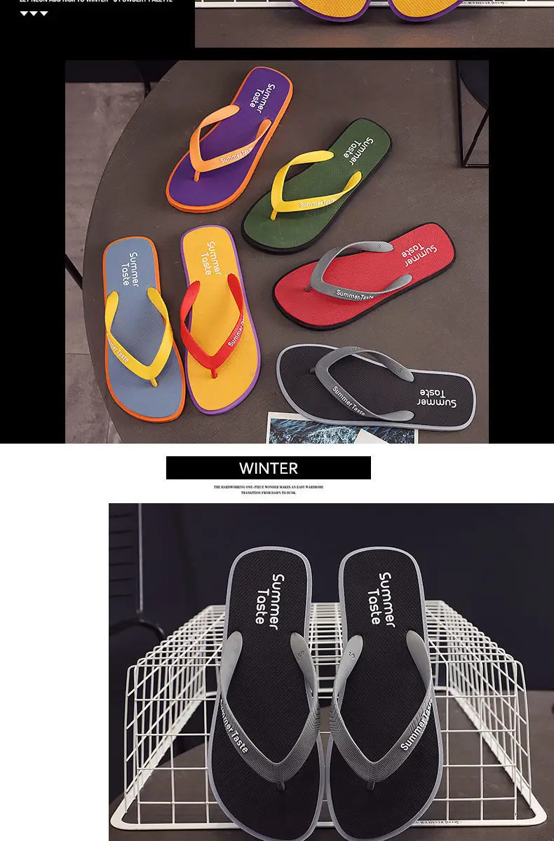 Summer Flip Flops Men Yellow Red Soft Sole 2021 — feature 7