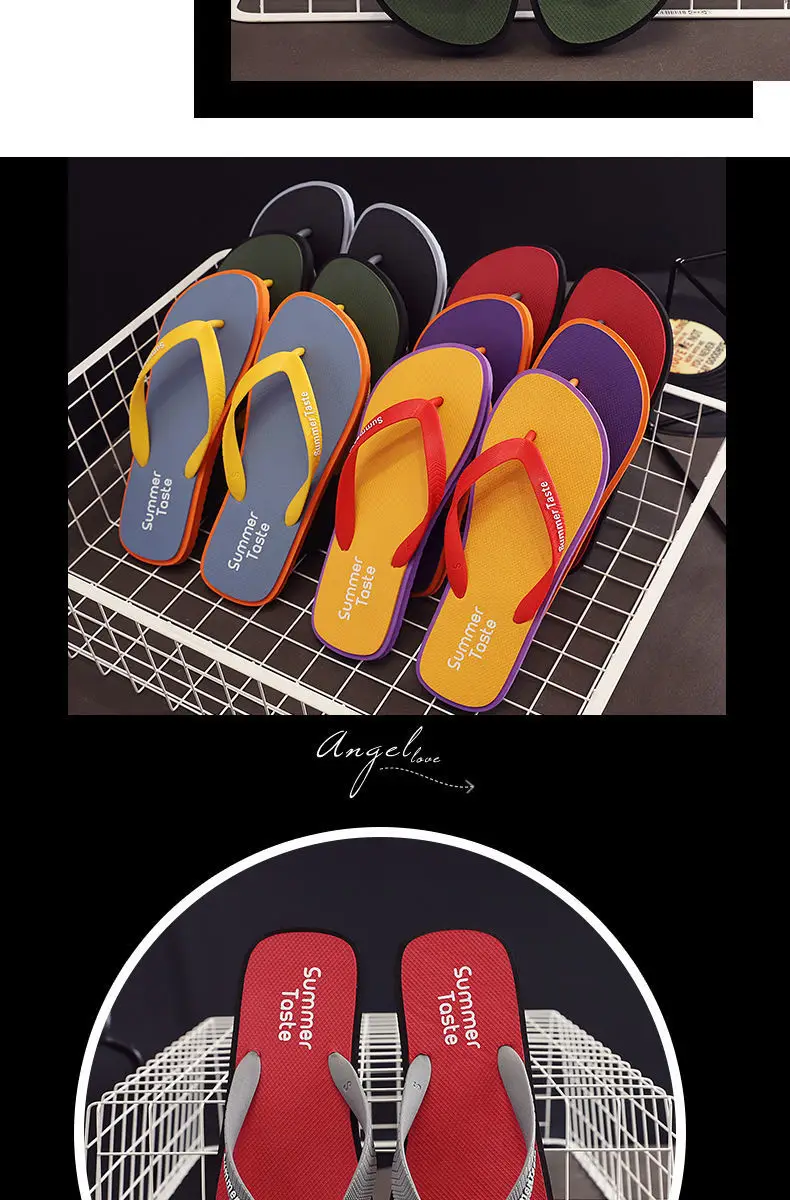 Summer Flip Flops Men Yellow Red Soft Sole 2021 — feature 9
